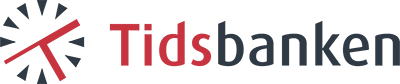 Tidsbanken logo i rød og hvit